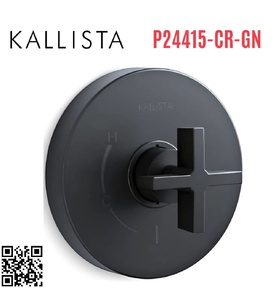 Mặt nạ điều khiển đơn sen tắm âm tường xanh đen Kallista P24415-CR-GN