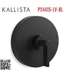 Mặt nạ điều khiển đơn sen tắm âm tường đen Kallista P24415-LV-BL
