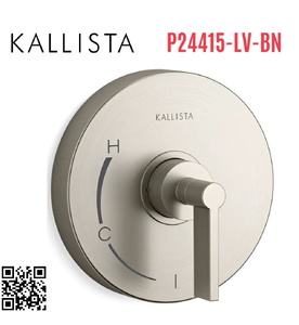 Mặt nạ điều khiển đơn sen tắm âm tường Nickel Kallista P24415-LV-BN