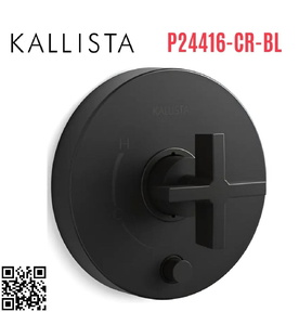 Mặt nạ điều khiển đơn và chuyển hướng đen Kallista P24416-CR-BL