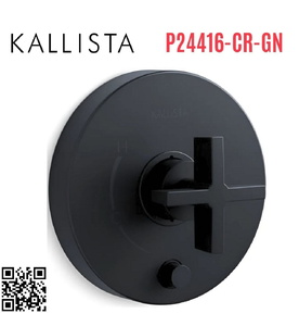 Mặt nạ điều khiển đơn và chuyển hướng xanh đen Kallista P24416-CR-GN