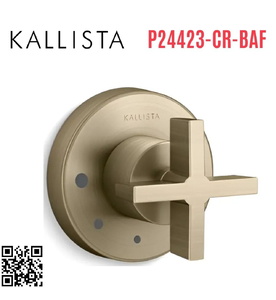 Mặt nạ điều khiển âm lượng sen tắm vàng Kallista P24423-CR-BAF