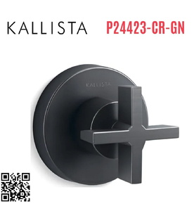 Mặt nạ điều khiển âm lượng sen tắm xanh đen Kallista P24423-CR-GN