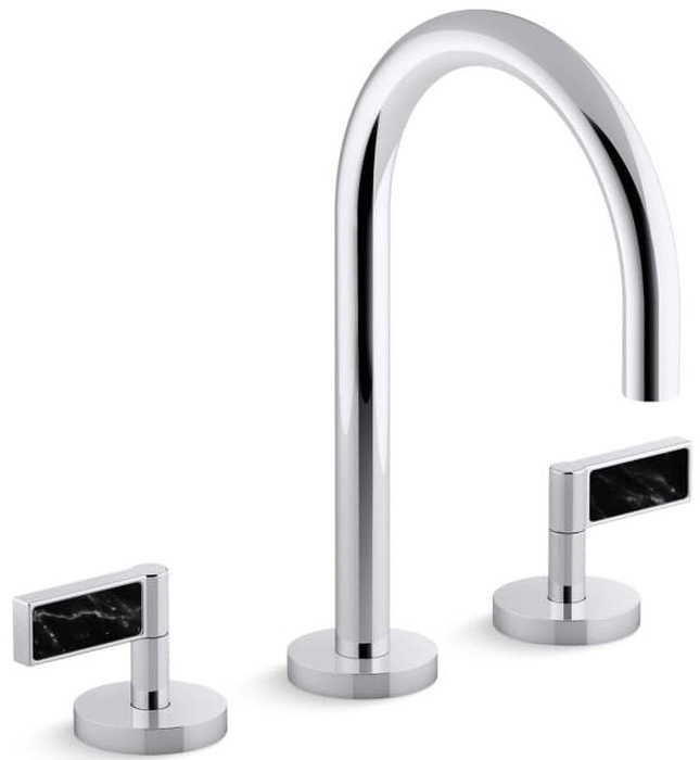 Vòi chậu rửa mặt 3 chân cổ ngỗng Chrome Kallista P24490-NM-CP