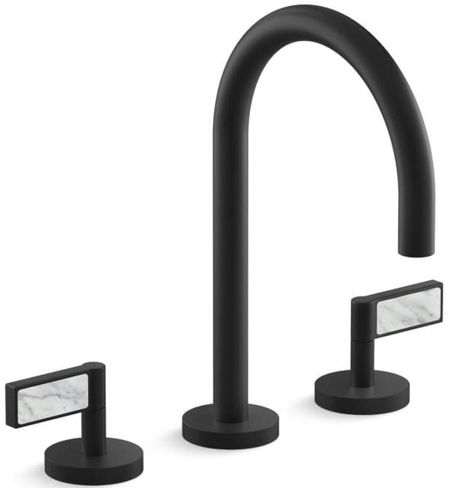 Vòi chậu rửa mặt 3 chân cổ ngỗng Nickel Kallista P24490-WC-BN