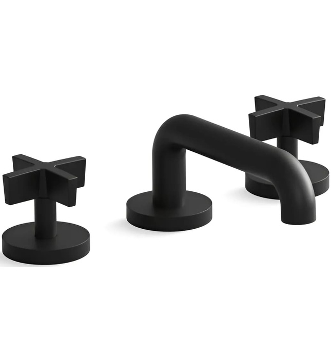 Vòi chậu rửa mặt 3 chân cổ thấp Nickel Kallista P24491-CR-SN