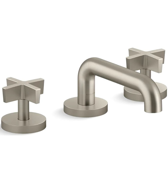 Vòi chậu rửa mặt 3 chân cổ thấp Nickel Kallista P24491-CR-SN