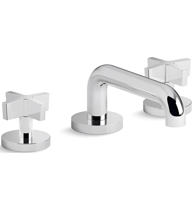 Vòi chậu rửa mặt 3 chân cổ thấp đen Kallista P24491-CR-BL