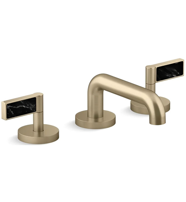 Vòi chậu rửa mặt 3 chân cổ thấp xanh đen Kallista P24491-NM-GN