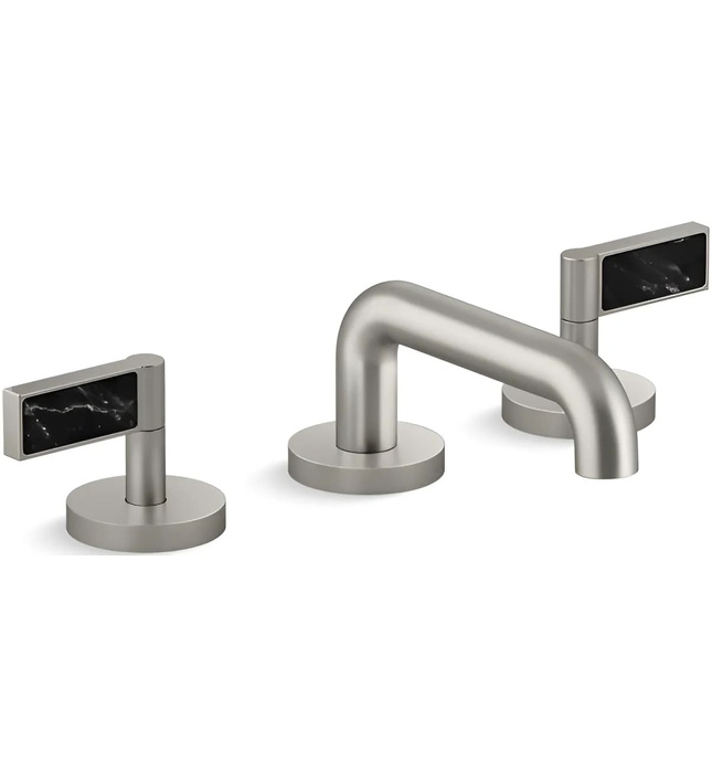 Vòi chậu rửa mặt 3 chân cổ thấp xanh đen Kallista P24491-NM-GN