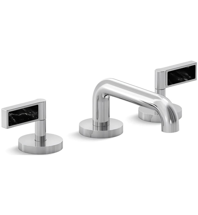 Vòi chậu rửa mặt 3 chân cổ thấp vàng Kallista P24491-NM-BAF