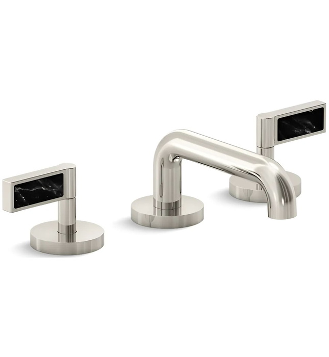 Vòi chậu rửa mặt 3 chân cổ thấp Nickel Kallista P24491-NM-BN