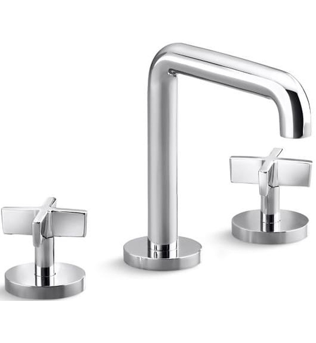 Vòi chậu rửa mặt 3 chân thân cao xanh đen Kallista P24492-CR-GN