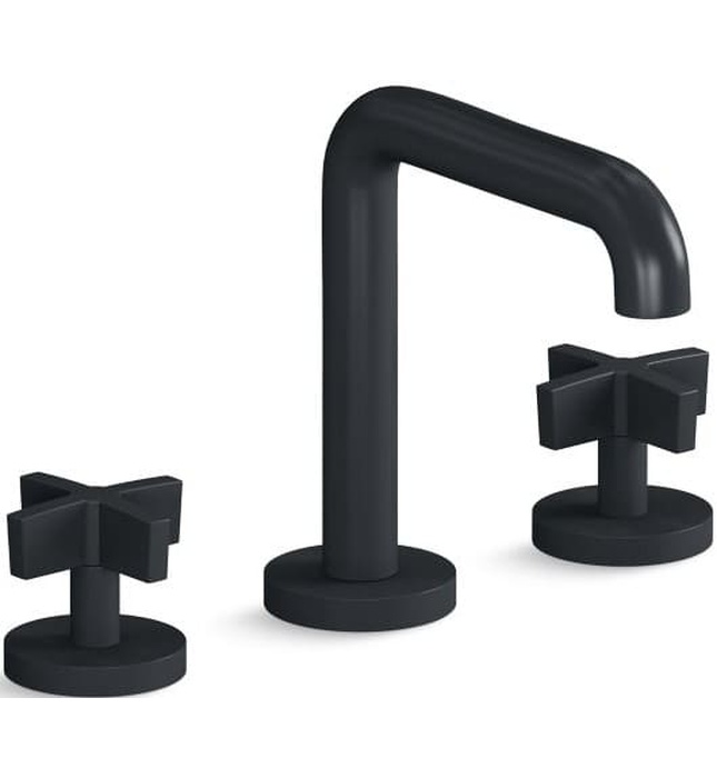 Vòi chậu rửa mặt 3 chân thân cao xanh đen Kallista P24492-CR-GN