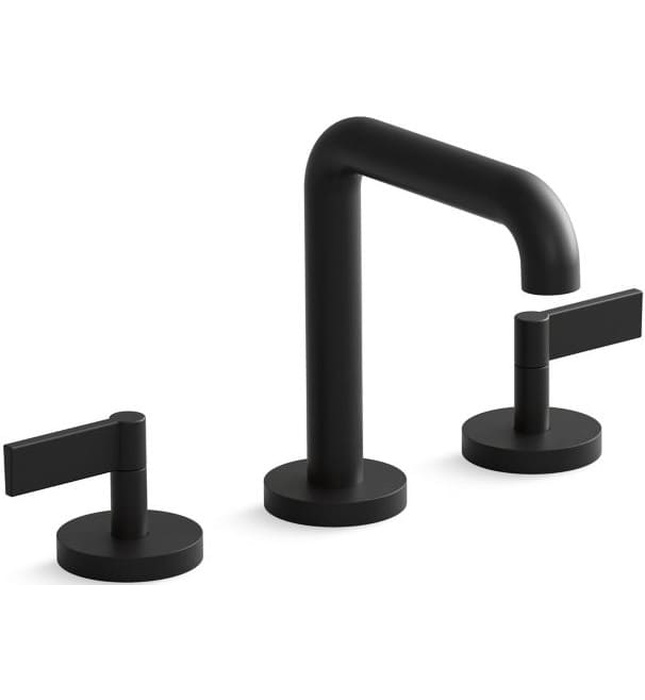 Vòi chậu rửa mặt 3 chân thân cao xanh đen Kallista P24492-LV-GN