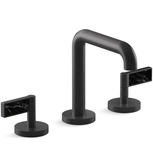 Vòi chậu rửa mặt 3 chân thân cao đen Kallista P24492-NM-BL