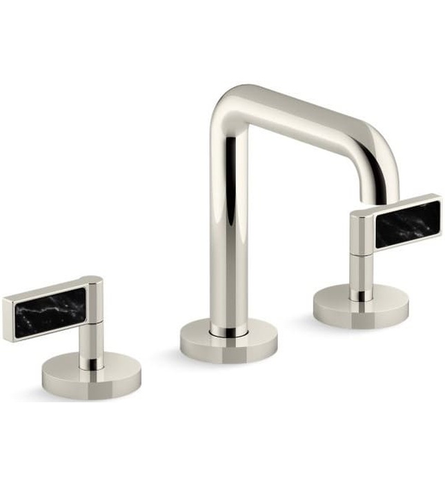 Vòi chậu rửa mặt 3 chân thân cao đen Kallista P24492-NM-BL