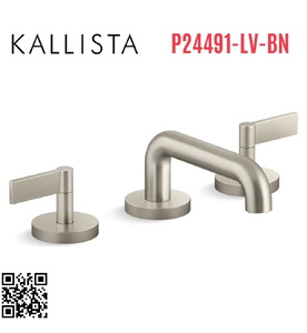 Vòi chậu rửa 3 chân cổ thấp Nickel Kallista P24491-LV-BN