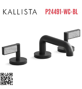 Vòi chậu rửa mặt 3 chân cổ thấp đen Kallista P24491-WC-BL 