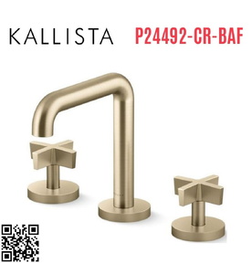 Vòi chậu rửa 3 chân thân cao vàng Kallista P24492-CR-BAF
