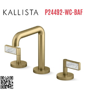 Vòi chậu rửa 3 chân thân cao vàng Kallista P24492-WC-BAF