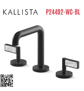 Vòi chậu rửa mặt 3 chân thân cao đen Kallista P24492-WC-BL