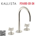 Vòi chậu rửa mặt 3 chân cổ ngỗng Nickel Kallista P24490-CR-SN