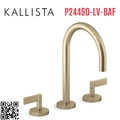 Vòi chậu rửa mặt 3 chân cổ ngỗng vàng Kallista P24490-LV-BAF