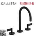 Vòi chậu rửa mặt 3 chân cổ ngỗng đen Kallista P24490-LV-BL