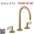 Vòi chậu rửa mặt 3 chân cổ ngỗng vàng Kallista P24490-WC-BAF