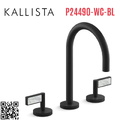 Vòi chậu rửa mặt 3 chân cổ ngỗng đen Kallista P24490-WC-BL