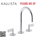 Vòi chậu rửa mặt 3 chân cổ ngỗng Chrome Kallista P24490-WC-CP
