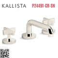 Vòi chậu rửa mặt 3 chân cổ thấp Nickel Kallista P24491-CR-SN