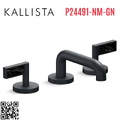 Vòi chậu rửa mặt 3 chân cổ thấp xanh đen Kallista P24491-NM-GN