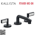Vòi chậu rửa mặt 3 chân cổ thấp xanh đen Kallista P24491-WC-GN