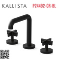 Vòi chậu rửa mặt 3 chân thân cao đen Kallista P24492-CR-BL