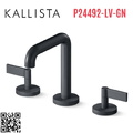 Vòi chậu rửa mặt 3 chân thân cao xanh đen Kallista P24492-LV-GN