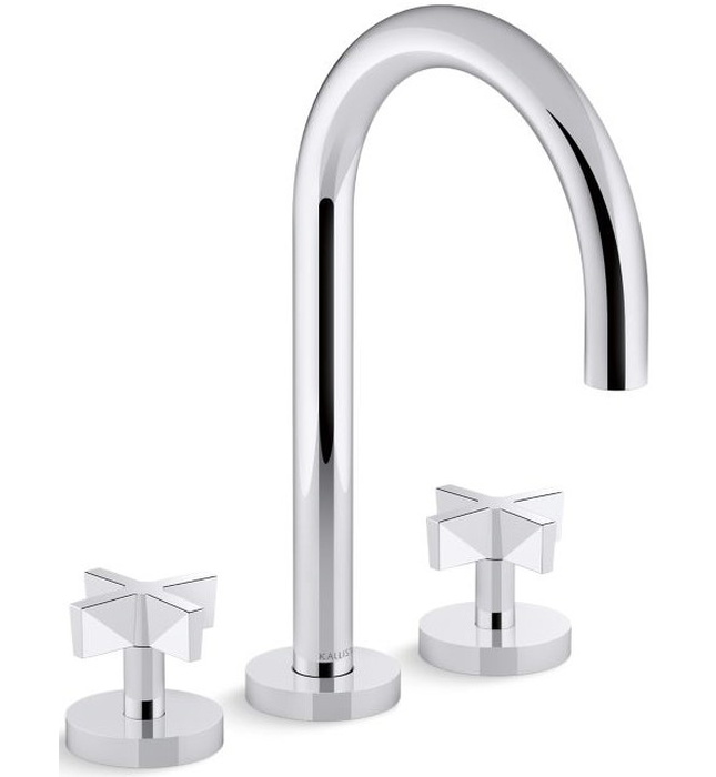 Vòi bồn tắm 3 chân cổ ngỗng đen Kallista P25520-CR-BL