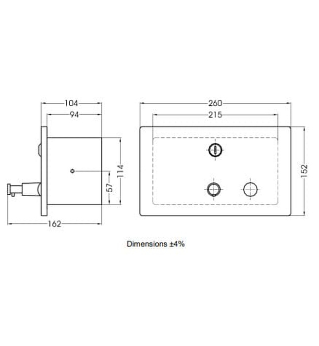 Bình đựng xà phòng lỏng âm tường Mediclinics DJE0010CS
