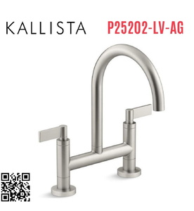 Vòi chậu rửa bát nóng lạnh Nickel Kallista P25202-LV-AG