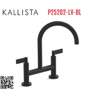 Vòi chậu rửa bát nóng lạnh màu đen Kallista P25202-LV-BL