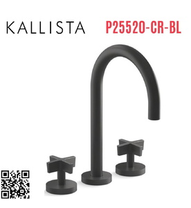 Vòi bồn tắm 3 chân cổ ngỗng đen Kallista P25520-CR-BL