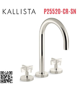 Vòi bồn tắm 3 chân cổ ngỗng Nickel Kallista P25520-CR-SN