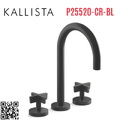 Vòi bồn tắm 3 chân cổ ngỗng đen Kallista P25520-CR-BL