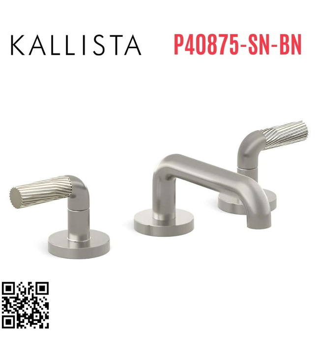 Vòi chậu rửa mặt 3 chân cổ thấp Nickel Kallista P40875-SN-BN