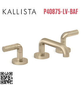 Vòi chậu rửa mặt 3 chân cổ thấp vàng Kallista P40875-LV-BAF