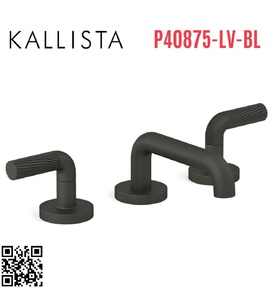 Vòi chậu rửa mặt 3 chân cổ thấp đen Kallista P40875-LV-BL