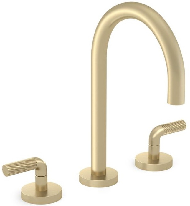 Vòi chậu rửa mặt 3 chân cổ ngỗng đen Kallista P40877-LV-BL