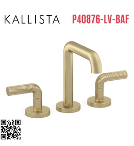 Vòi chậu rửa mặt 3 chân thân cao vàng Kallista P40876-LV-BAF