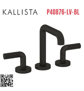 Vòi chậu rửa mặt 3 chân thân cao đen Kallista P40876-LV-BL